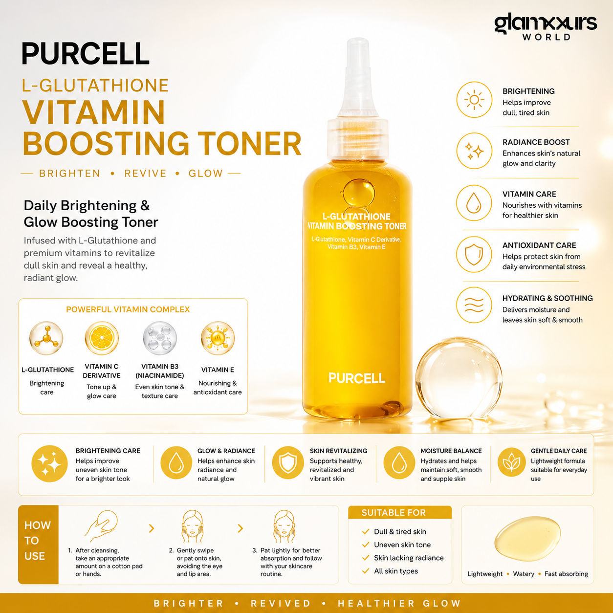 PURCELL L-Glutathione Vitamin Boosting Toner
